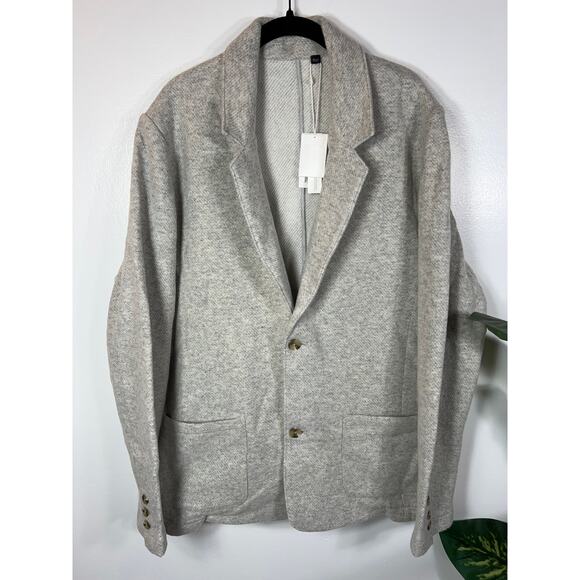 New Vince Men's Wool Fleece 2 Button Blazer Light Heather Gray XL Stretch - Picture 1 of 8